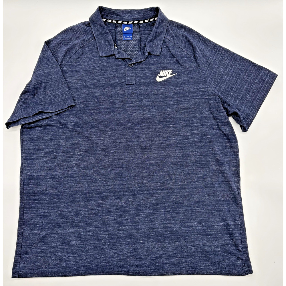 Nike Sportswear Polo Shirt Mens XXL Advance 15 Knit Navy Blue Short Sleeve